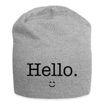 Hello :) - Bonnet en jersey - gris chiné - Devant