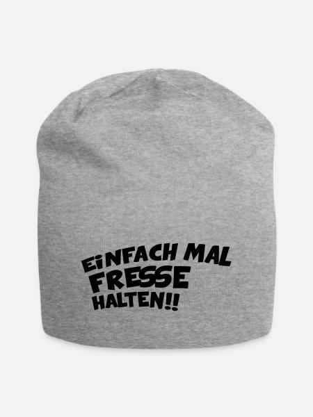 EINFACH MAL DIE FRESSE HALTEN - Jersey-Beanie - Grau meliert