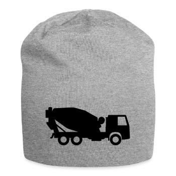 Betonmischer der aus Zement Beton mischt - Jersey-Beanie - Grau meliert - Vorne