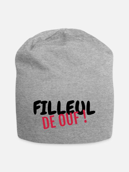 Parrain / Marraine / Filleule / Filleul - Bonnet en jersey - gris chiné