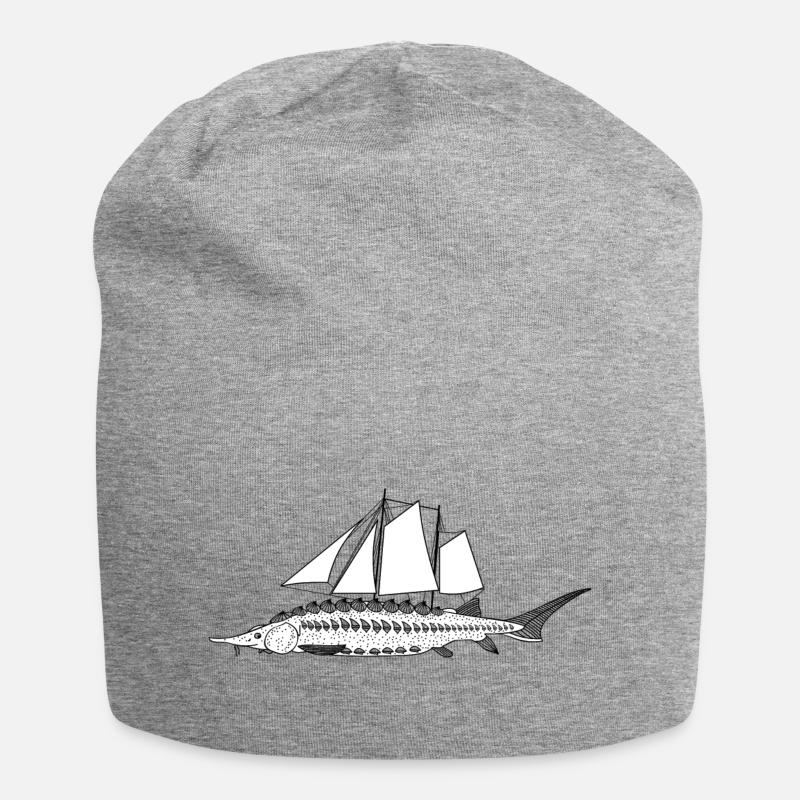 Segelfisch (b) - Jersey-Beanie - Grau meliert