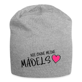 nie ohne meine maedels herz - Jersey-Beanie - Grau meliert - Vorne