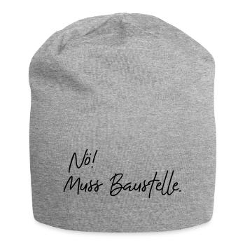 nö muss baustelle - Jersey-Beanie - Grau meliert - Vorne