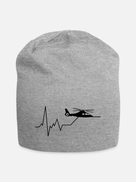 herzschlag helikopter - Jersey-Beanie - Grau meliert