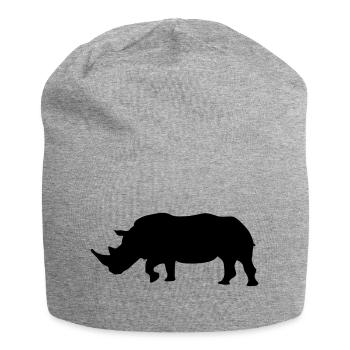 rhino silhouette design - Jersey-Beanie - Grau meliert - Vorne