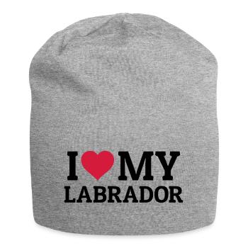I love my Labrador - Jersey Beanie - heather grey - Front