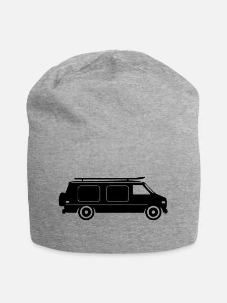 CAMPER BUS Wohnmobil Auto - Jersey-Beanie - Grau meliert