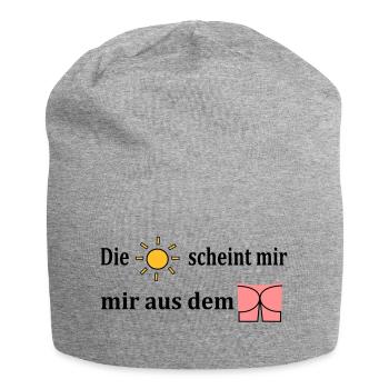 Die Sonne scheint mir aus dem Popo - Jersey-Beanie - Grau meliert - Vorne