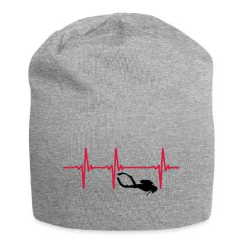Heartbeat scuba diving - scuba diving - Jersey Beanie - heather grey - Front