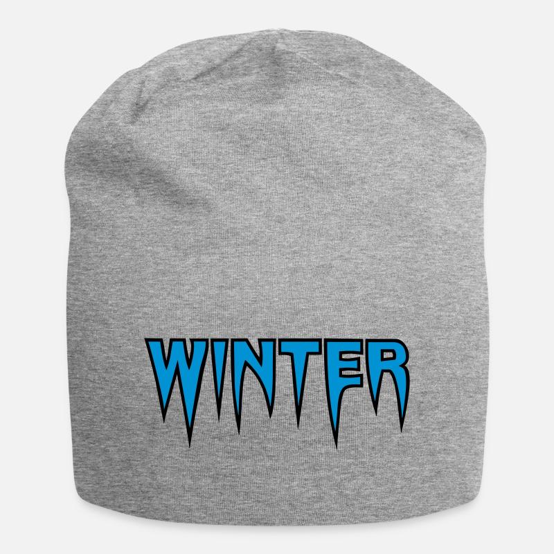 winter ice logo - Jersey Beanie - heather grey