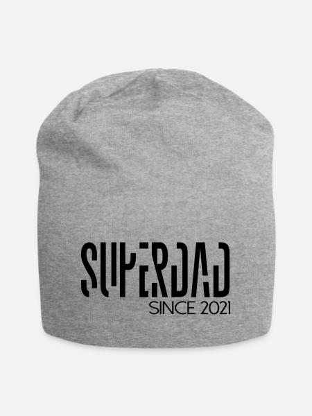 Superdad since 2021 Spruch Schrift - Jersey-Beanie - Grau meliert