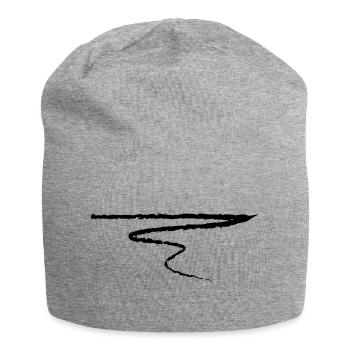 Strich Kunst Pinselstrich Unterstrich Riss Linie - Jersey-Beanie - Grau meliert - Vorne