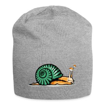 snail drawing fatigue shadow shell - Jersey Beanie - heather grey - Front