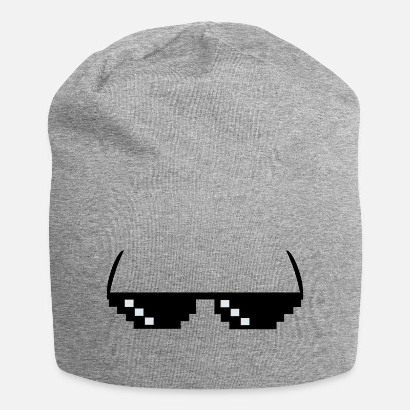 Sunglasses Meme Pixel - Jersey Beanie - heather grey