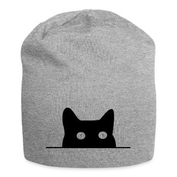 Katze - Jersey-Beanie - Grau meliert - Vorne
