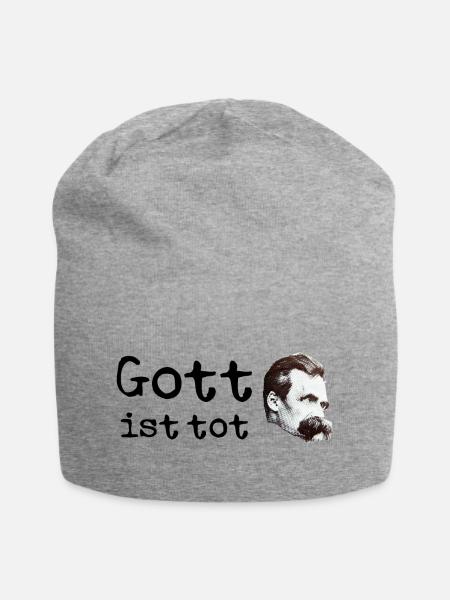 Friedrich Nietzsche Gott ist tot - Jersey-Beanie - Grau meliert