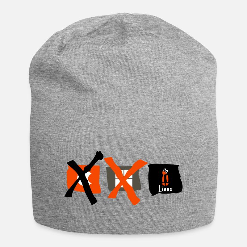 Linux die Wahl - Jersey-Beanie - Grau meliert