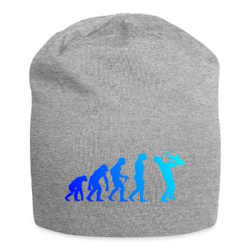Saxophone Evolution Saxophonist Sax Men Boys - Jersey Beanie - heather grey - Front