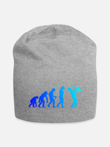 Saxophon Evolution Saxophonist Sax Herren Jungen - Jersey-Beanie - Grau meliert