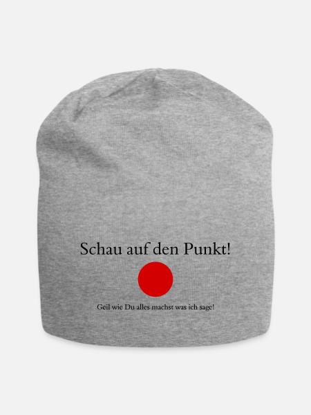 lustiger Spruch Punkt - Jersey-Beanie - Grau meliert