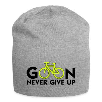 continuer ne jamais abandonner (cyclisme) penser positif - Bonnet en jersey - gris chiné - Devant
