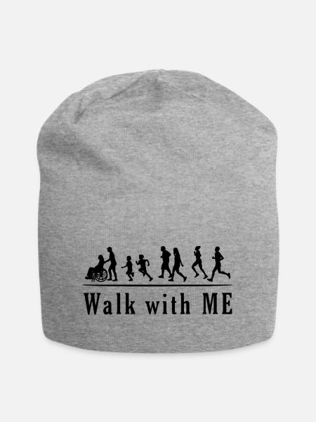 Walk mit ME Silhouette in schwarzem Print - Jersey-Beanie - Grau meliert