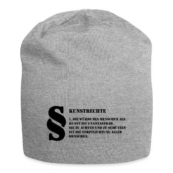 1 Kunstrechte | Jeder Mensch ist Kunst - Jersey-Beanie - Grau meliert - Vorne
