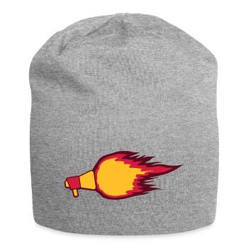 Fire Flame Megaphone Symbol - Jersey Beanie - heather grey - Front