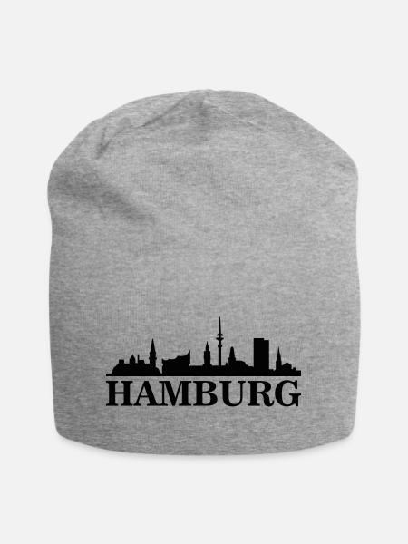 Hamburg Silhouette - Jersey-Beanie - Grau meliert
