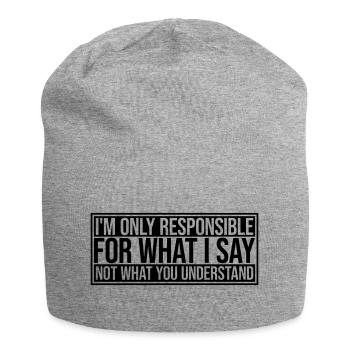 ce que je dis citation - Bonnet en jersey - gris chiné - Devant