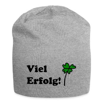 Viel Erfolg - Jersey-Beanie - Grau meliert - Vorne