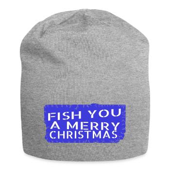 Gift Sayings Rod Fish Head Santa Angling - Jersey Beanie - heather grey - Front