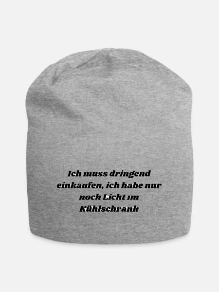 Ich habe nur noch Licht im Kühlschrank - Jersey-Beanie - Grau meliert