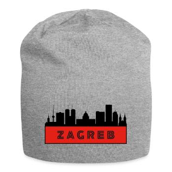 Ville de Zagreb - Croatie - Bonnet en jersey - gris chiné - Devant