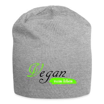 Vegan mein Leben, Lifestyle Vegano - Jersey-Beanie - Grau meliert - Vorne