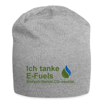Ich tanke E-Fuels - Jersey-Beanie - Grau meliert - Vorne