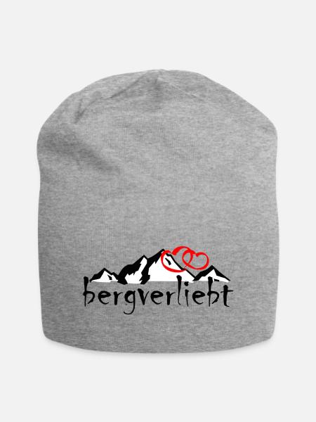 Bergverliebt - Jersey-Beanie - Grau meliert