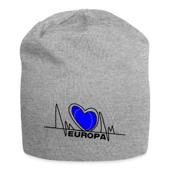 Europa Herzschlag - Jersey-Beanie - Grau meliert - Vorne