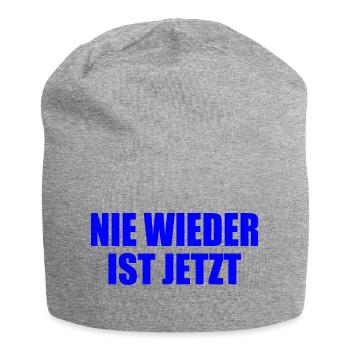 Nie wieder ist jetzt - Jersey-Beanie - Grau meliert - Vorne