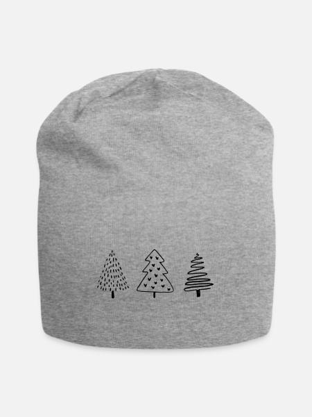 Tännchen, Tannen, Arbres, Noël - Bonnet en jersey - gris chiné