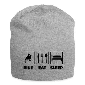 Ride Eat Sleep Dressur Reiter Shirt - Jersey-Beanie - Grau meliert - Vorne