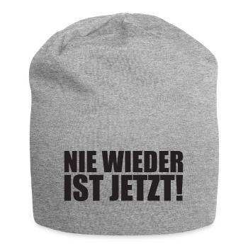 Never again is now - Jersey Beanie - heather grey - Front
