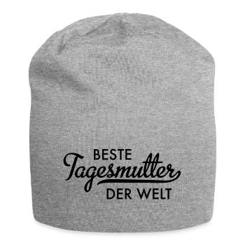 Beste Tagesmutter der Welt - Jersey-Beanie - Grau meliert - Vorne