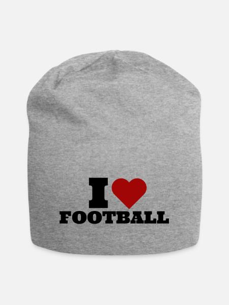 I LOVE FOOTBALL - Jersey-Beanie - Grau meliert
