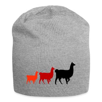 lama family - Jersey-Beanie - Grau meliert - Vorne