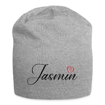 jasmin name herz - Jersey-Beanie - Grau meliert - Vorne