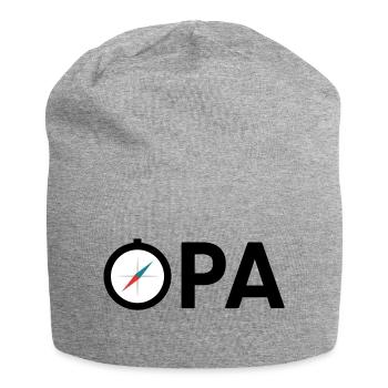 Opa Großvater Kompass Expedition Geschenkidee - Jersey-Beanie - Grau meliert - Vorne