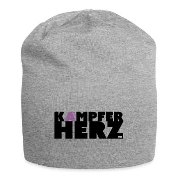 KH - Fighter's Heart Saying - Jersey Beanie - heather grey - Front