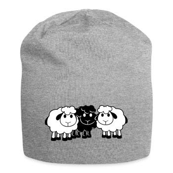 Schwarzes Schaf 3 Freunde Team Crew Schäfchen Süß - Jersey-Beanie - Grau meliert - Vorne