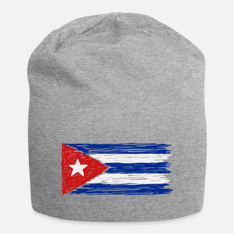 Kuba Flagge - Jersey-Beanie - Grau meliert
